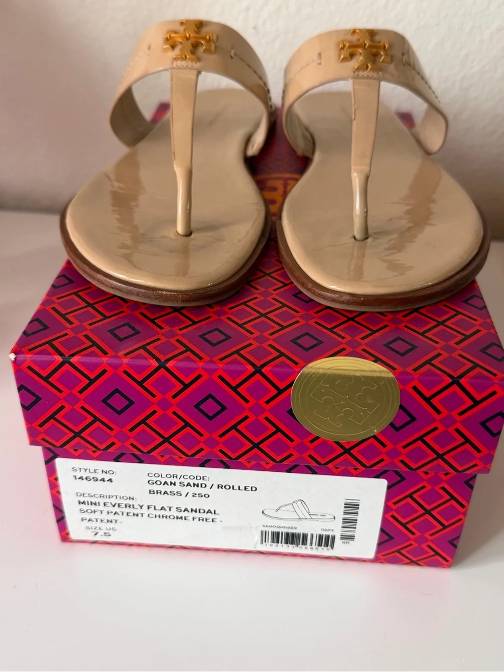 Tory Burch patent thong